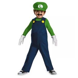 Disguise Toddler Super Mario Bros Luigi One Piece Costume Padded Belly